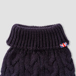 Cable Knit Dog Sweater - Navy