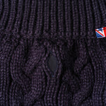 Cable Knit Dog Sweater - Navy