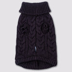 Cable Knit Dog Sweater - Navy