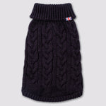 Cable Knit Dog Sweater - Navy