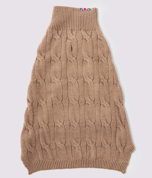 Knitted Dog Jumper - Camel Back