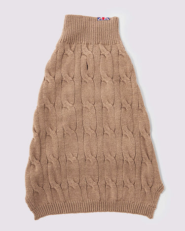 Knitted Dog Jumper - Camel Back