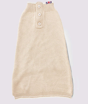 Knitted Dog Jumper - Beige Back