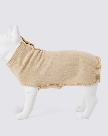 Knitted Dog Jumper - Beige