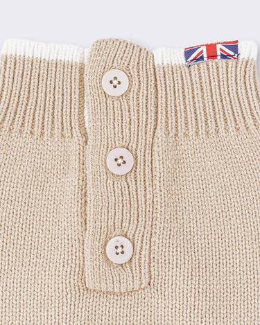 Knitted Dog Jumper - Beige Collar