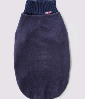 Fleece and Knit Dog Jumper - Navy Back