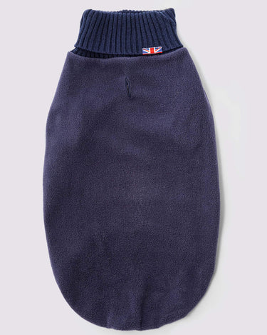 Fleece and Knit Dog Jumper - Navy Back