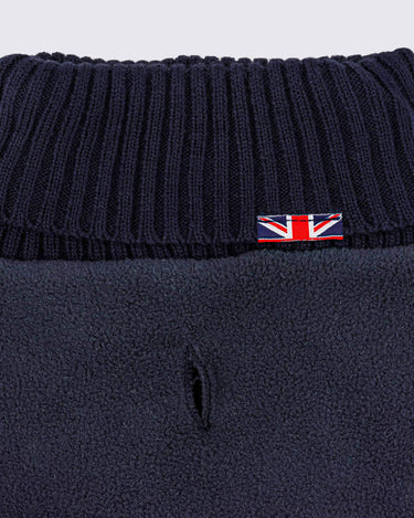 Fleece and Knit Dog Jumper - Navy Lead Hole