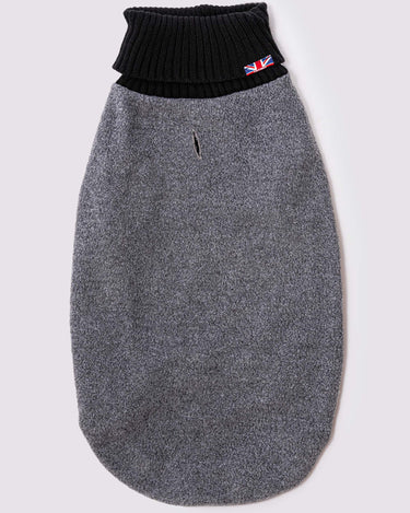 Fleece and Knit Dog Jumper - Grey Back