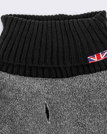 Fleece and Knit Dog Jumper - Grey Lead Hole