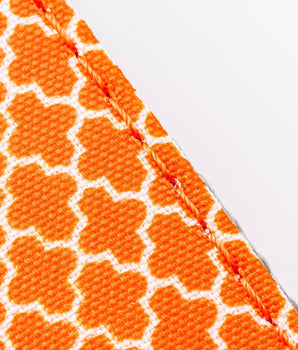 Fabric Dog Leash - Orange Geometric