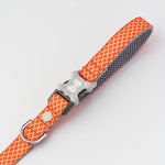 Fabric Dog Leash - Orange Geometric