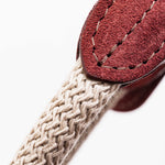 Rope and Suede Leather Dog Collar - Brown