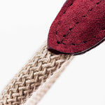 Rope and Leather Dog Collar - Burgundy