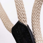 Rope and Suede Leather Dog Leash - Black