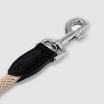 Rope and Suede Leather Dog Leash - Black