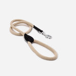 Rope and Suede Leather Dog Leash - Black