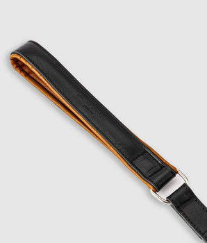Padded Leather Dog Leash - Black and Brown