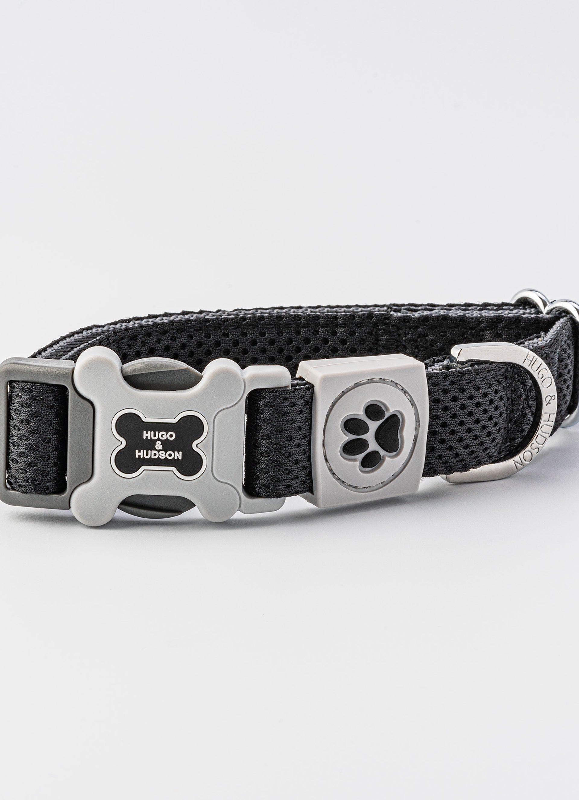 Mesh Dog Collar Black Hugo & Hudson London
