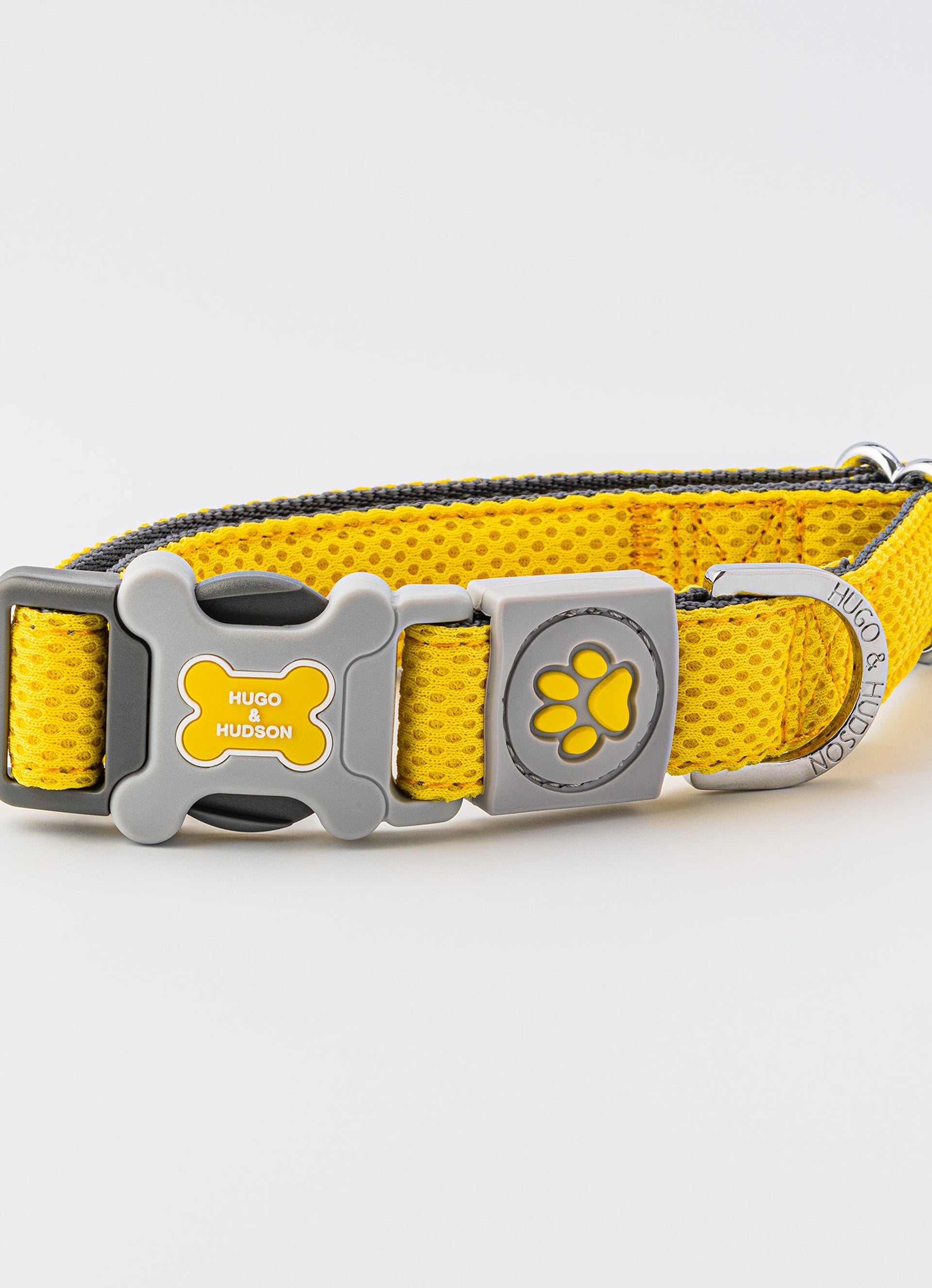 Mesh Dog Collar Yellow Hugo & Hudson London