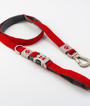 Mesh Dog Leash - Red