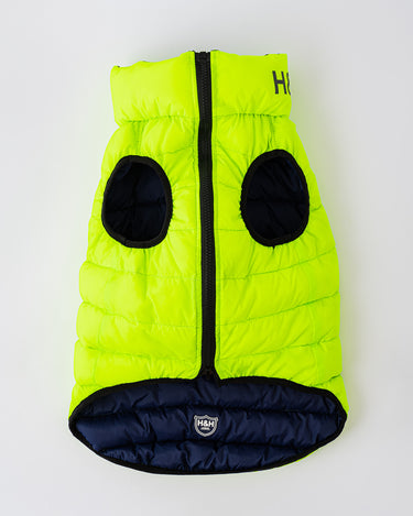 Reversible Dog Puffer Jacket - Green and Navy