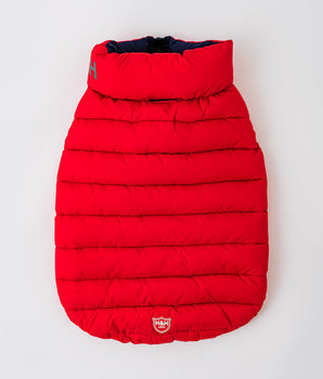 Reversible Dog Puffer Jacket - Red and Navy
