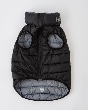 Reversible Dog Puffer Jacket - Black and Gray