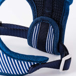 Fabric Dog Harness - Striped Navy