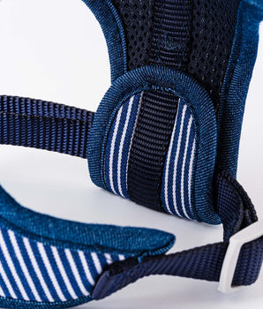 Fabric Dog Harness - Striped Navy