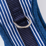 Fabric Dog Harness - Striped Navy