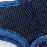 Fabric Dog Harness - Checkered Navy and Red