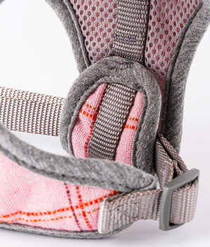 Tweed Dog Harness - Pink Checked