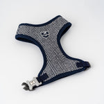 Tweed Dog Harness - Navy Herringbone