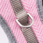 Tweed Dog Harness - Pink Herringbone
