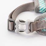Tweed Dog Harness - Aqua Herringbone