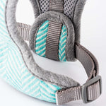 Tweed Dog Harness - Aqua Herringbone