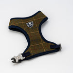 Tweed Dog Harness - Dark Green Checkered