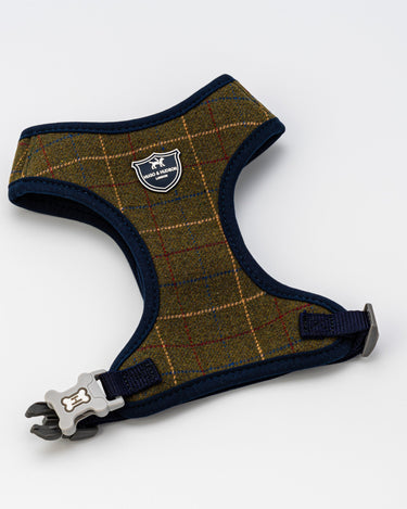 tweed dog harness