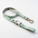 Tweed Dog Leash - Aqua Checkered