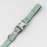 Tweed Dog Leash - Aqua Checkered