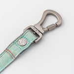 Tweed Dog Leash - Aqua Checkered