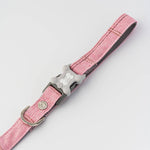 Tweed Dog Leash - Pink Checkered