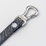 Tweed Dog Leash - Navy Herringbone