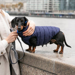 Tweed Dog Leash - Navy Herringbone