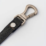 Tweed Dog Leash - Grey Checkered Herringbone