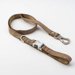 Tweed Dog Leash - Caramel Checkered Herringbone