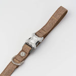 Tweed Dog Leash - Caramel Checkered Herringbone