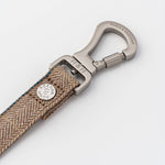 Tweed Dog Leash - Caramel Checkered Herringbone