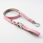 Tweed Dog Leash - Pink Herringbone